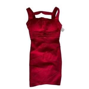 Windsor Red Dress Womens Junior Size 7 Strappy Back Side Zip NEW